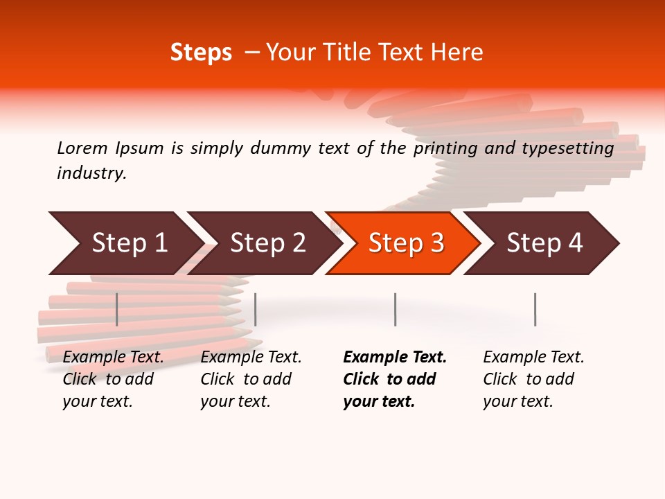 Staircase Color Pencils. 3D PowerPoint Template