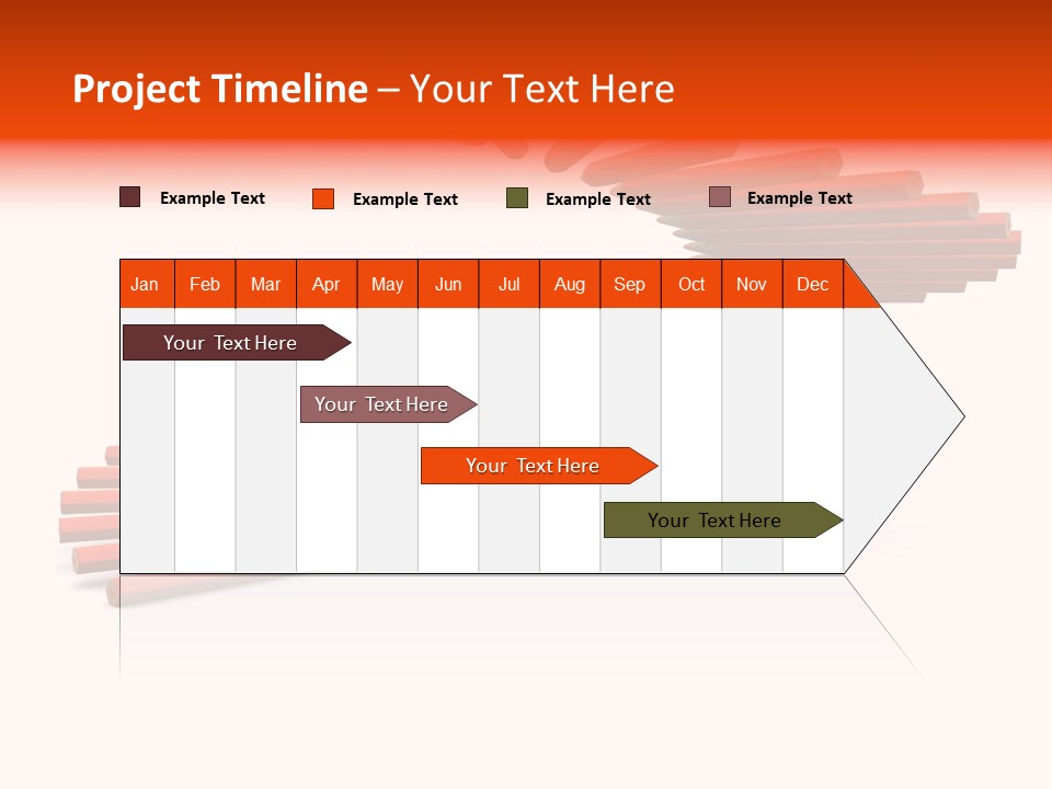 Staircase Color Pencils. 3D PowerPoint Template