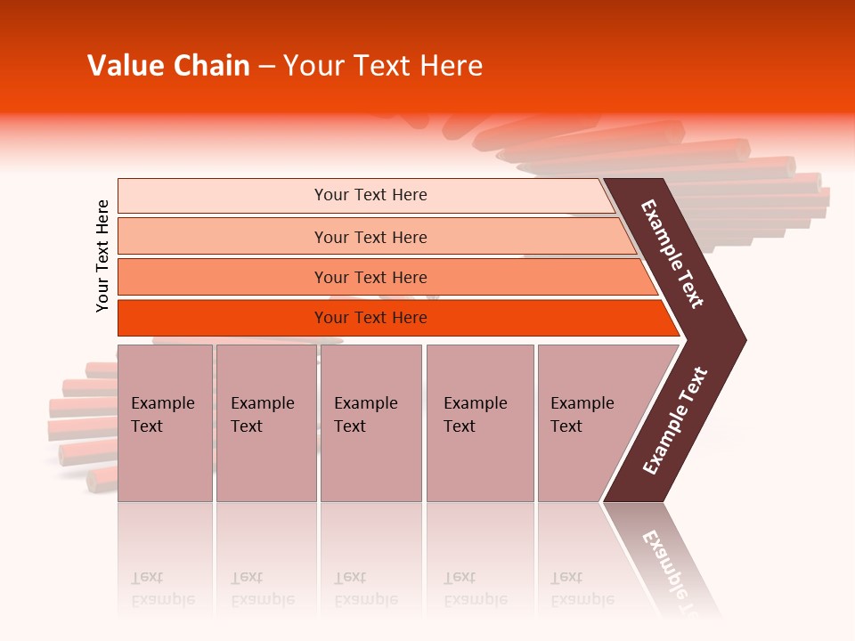 Staircase Color Pencils. 3D PowerPoint Template