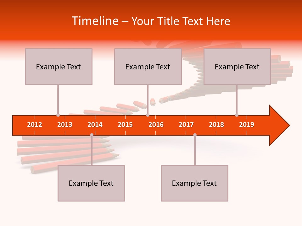 Staircase Color Pencils. 3D PowerPoint Template