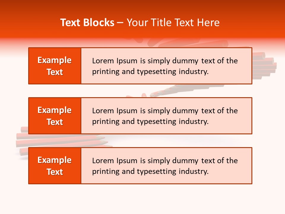 Staircase Color Pencils. 3D PowerPoint Template