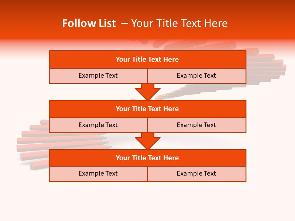 Staircase Color Pencils. 3D PowerPoint Template
