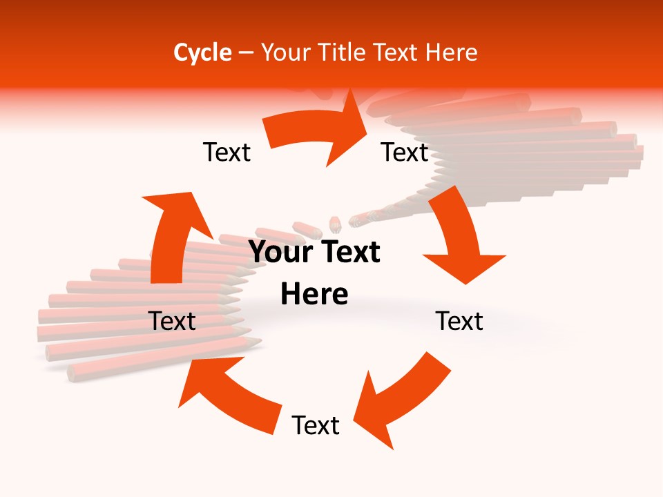 Staircase Color Pencils. 3D PowerPoint Template