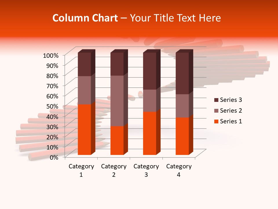 Staircase Color Pencils. 3D PowerPoint Template