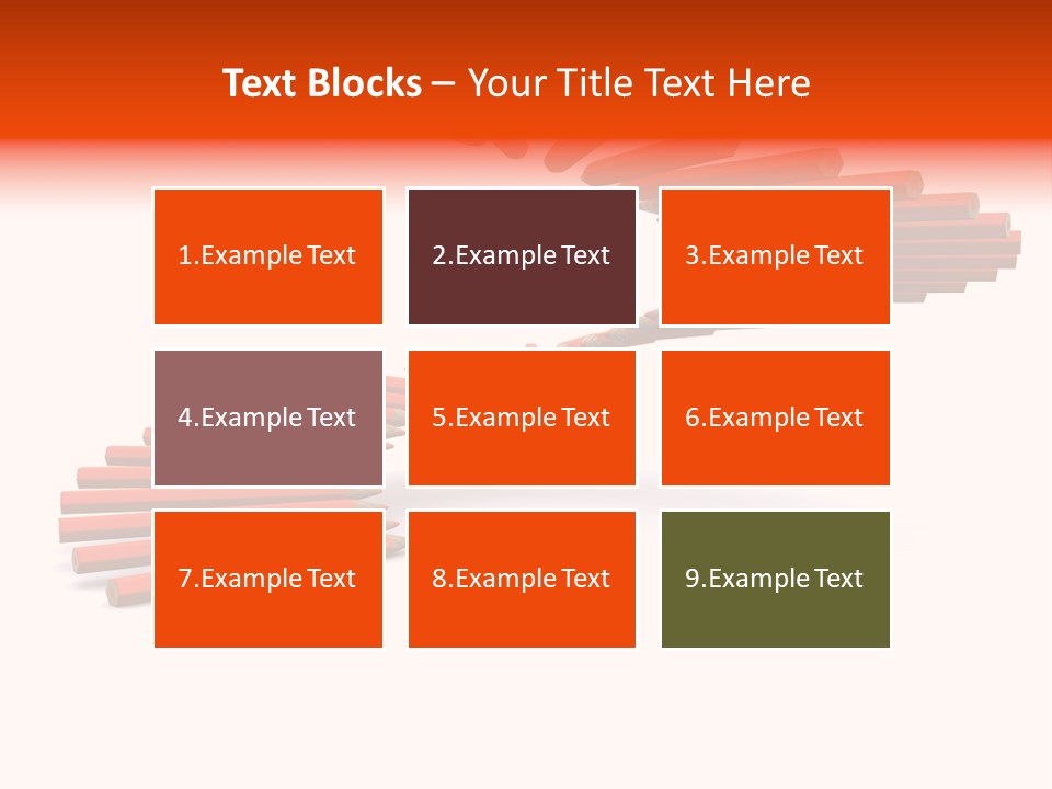 Staircase Color Pencils. 3D PowerPoint Template