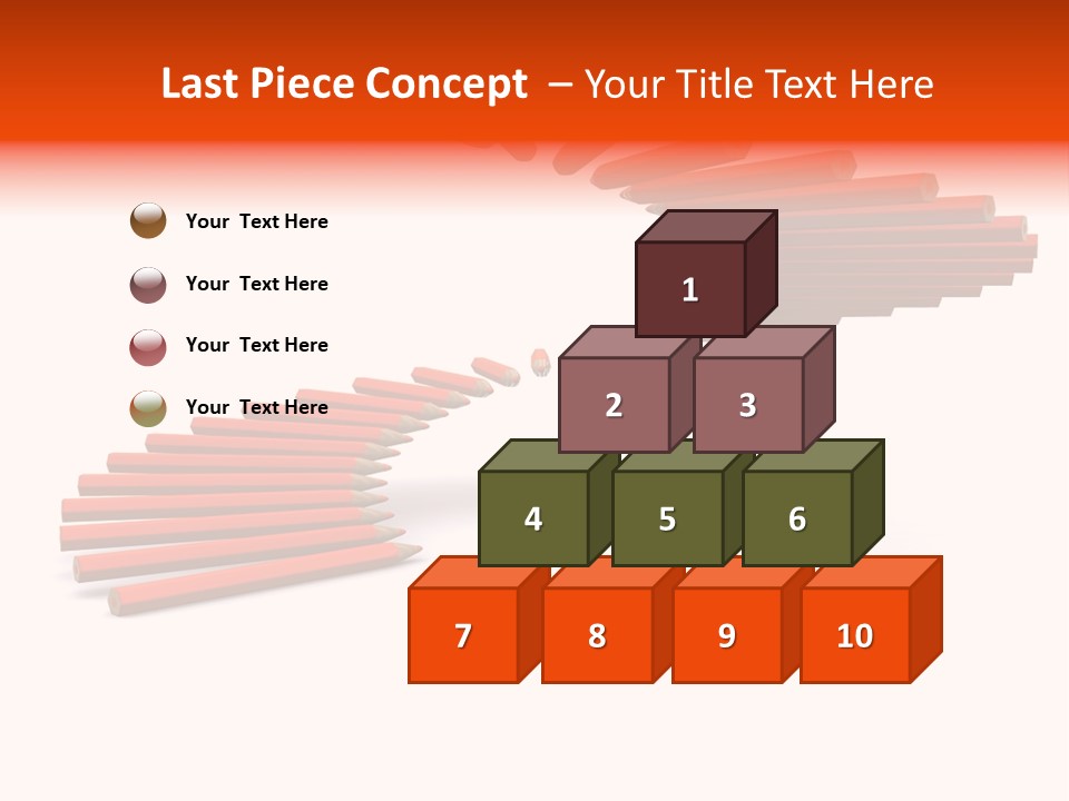 Staircase Color Pencils. 3D PowerPoint Template