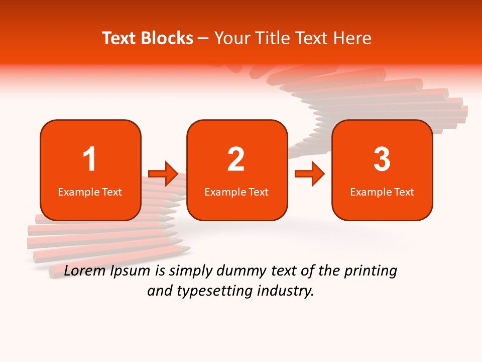 Staircase Color Pencils. 3D PowerPoint Template