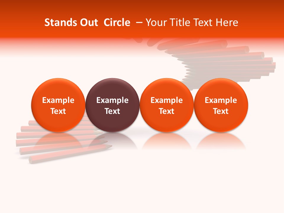 Staircase Color Pencils. 3D PowerPoint Template