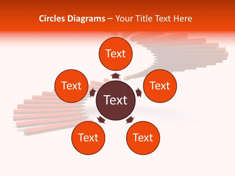 Staircase Color Pencils. 3D PowerPoint Template