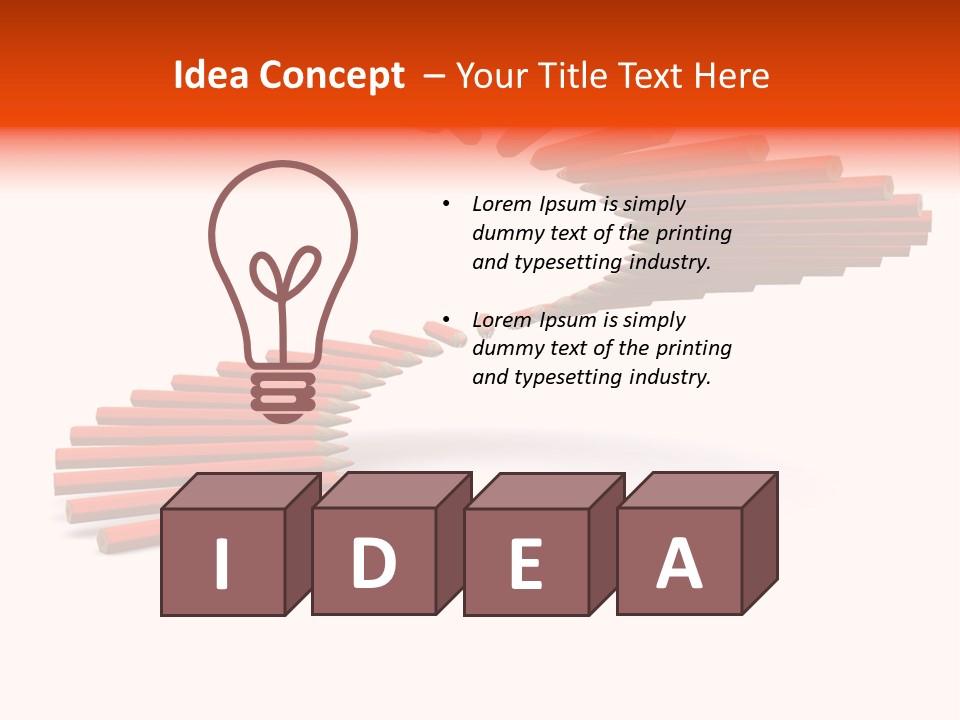 Staircase Color Pencils. 3D PowerPoint Template