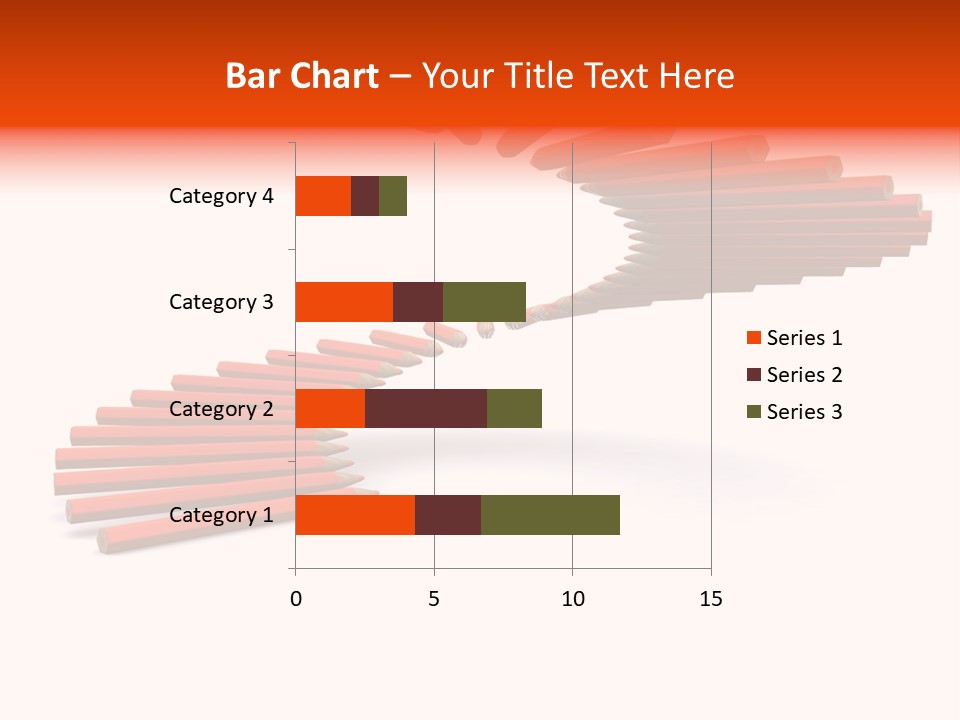 Staircase Color Pencils. 3D PowerPoint Template