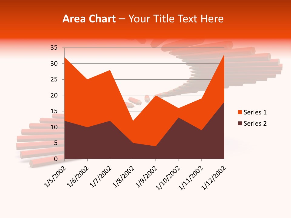 Staircase Color Pencils. 3D PowerPoint Template