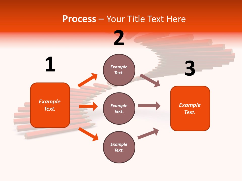 Staircase Color Pencils. 3D PowerPoint Template