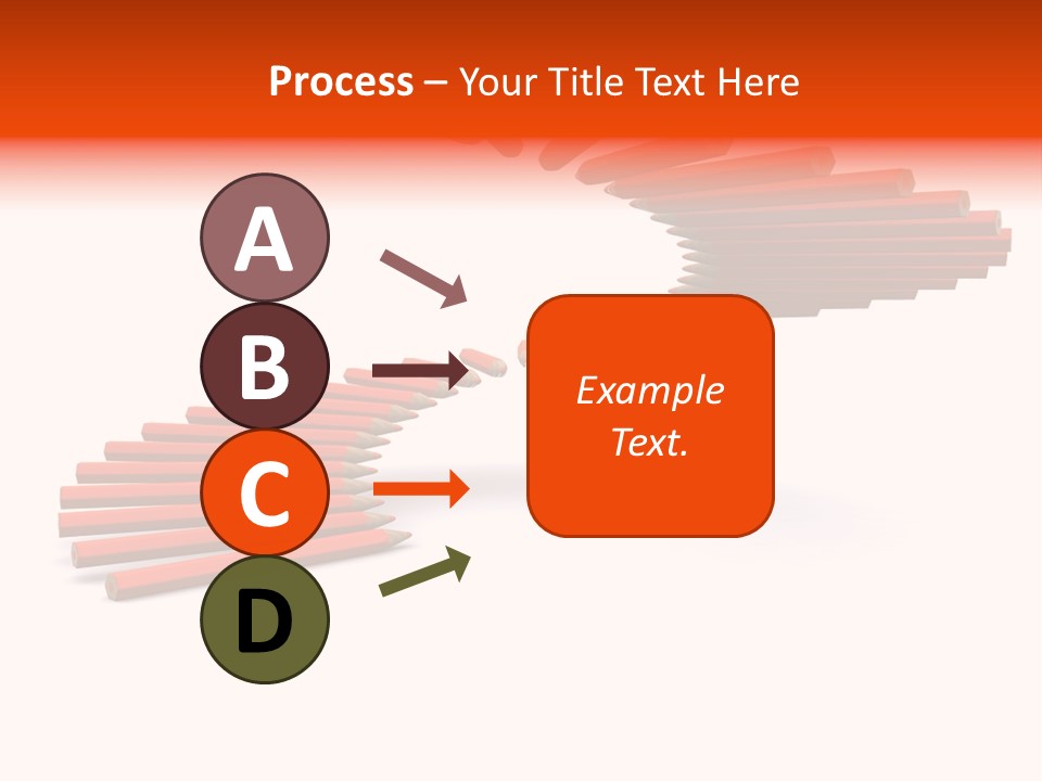 Staircase Color Pencils. 3D PowerPoint Template