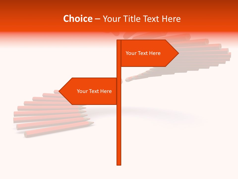 Staircase Color Pencils. 3D PowerPoint Template