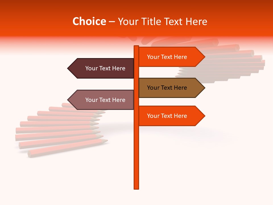 Staircase Color Pencils. 3D PowerPoint Template