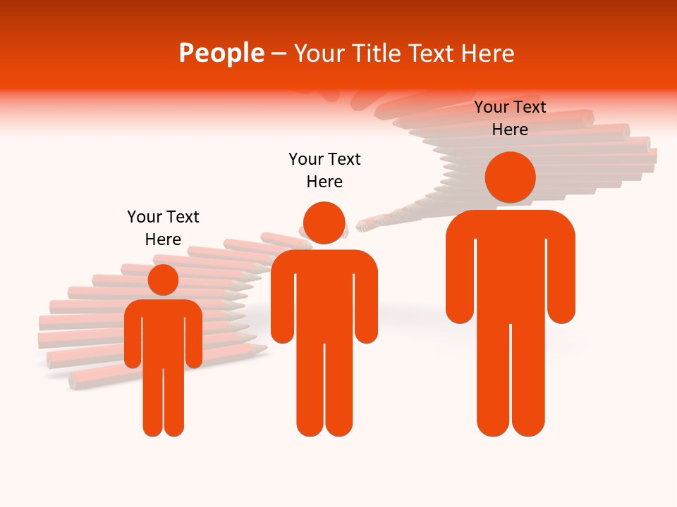 Staircase Color Pencils. 3D PowerPoint Template