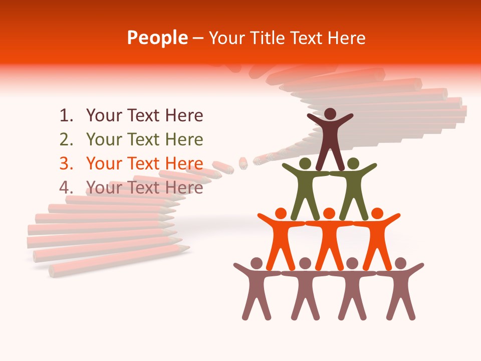 Staircase Color Pencils. 3D PowerPoint Template