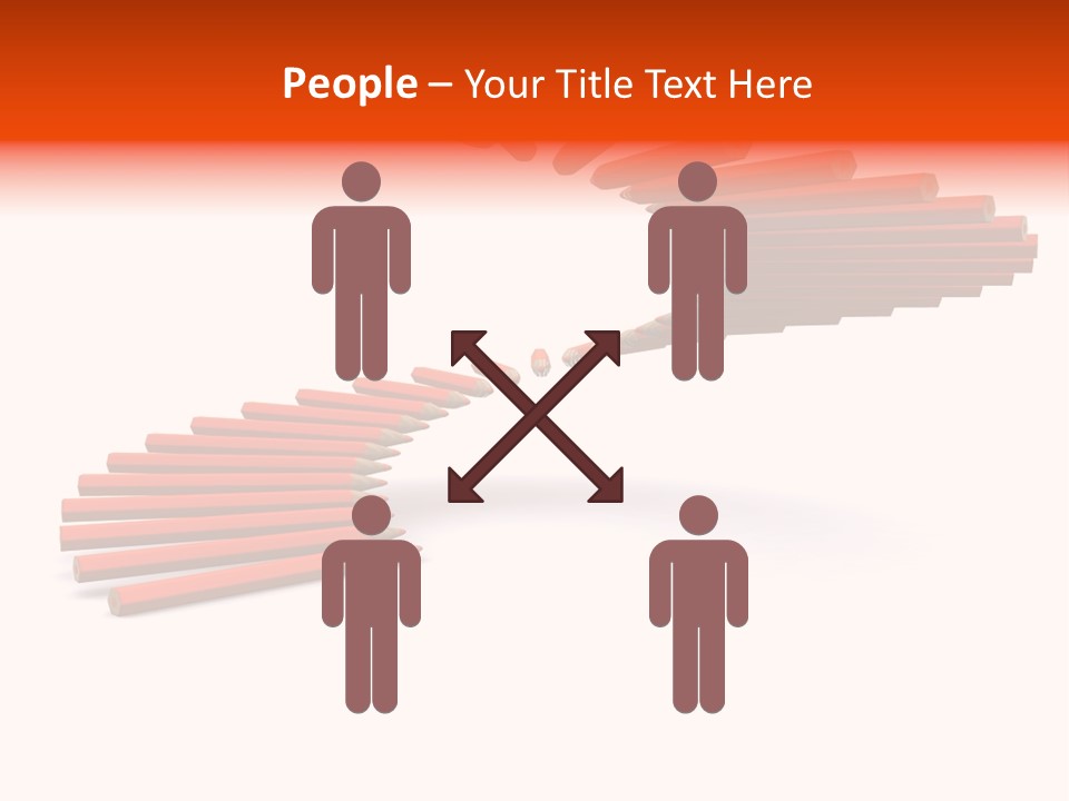 Staircase Color Pencils. 3D PowerPoint Template