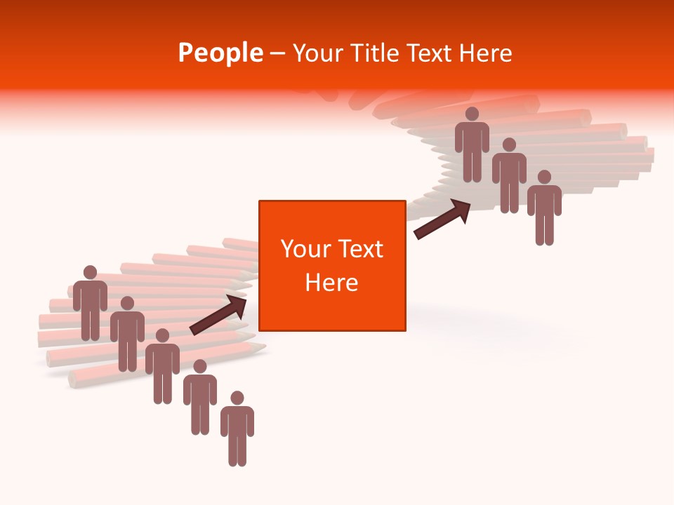 Staircase Color Pencils. 3D PowerPoint Template