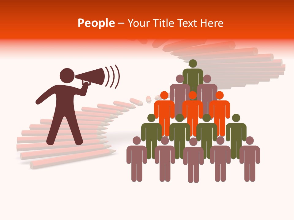 Staircase Color Pencils. 3D PowerPoint Template