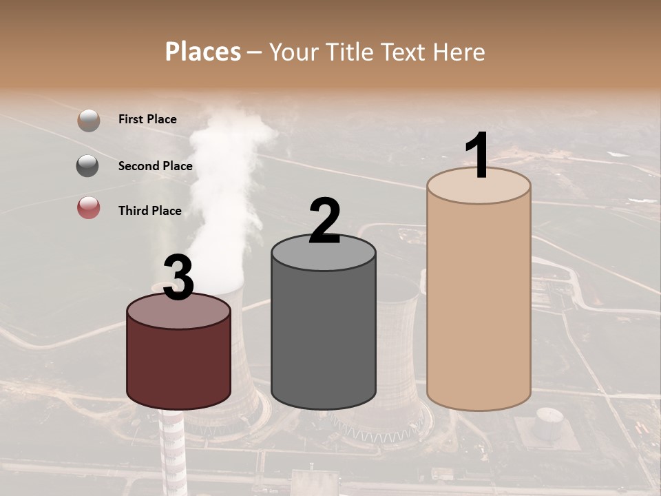 Power Plant And Coal Mine, Aerial View PowerPoint Template