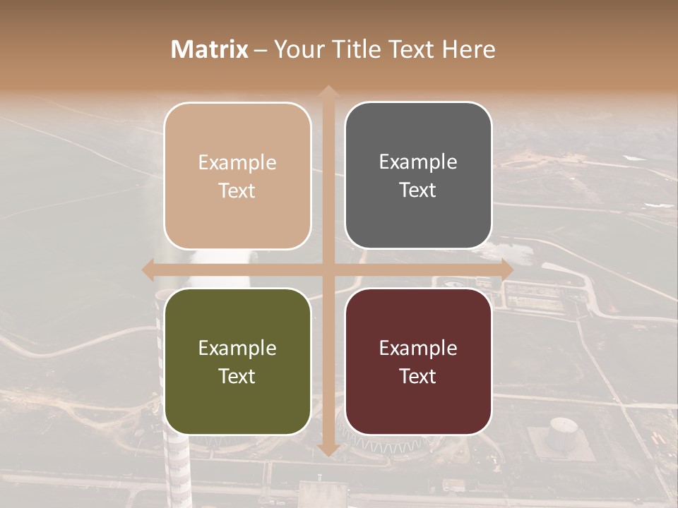 Power Plant And Coal Mine, Aerial View PowerPoint Template