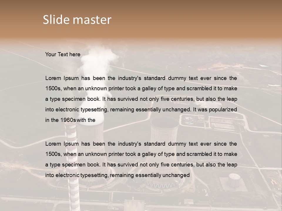 Power Plant And Coal Mine, Aerial View PowerPoint Template