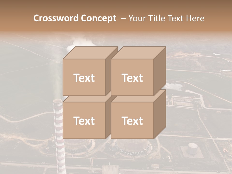 Power Plant And Coal Mine, Aerial View PowerPoint Template