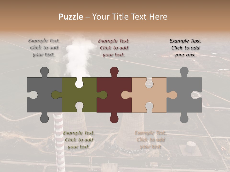 Power Plant And Coal Mine, Aerial View PowerPoint Template