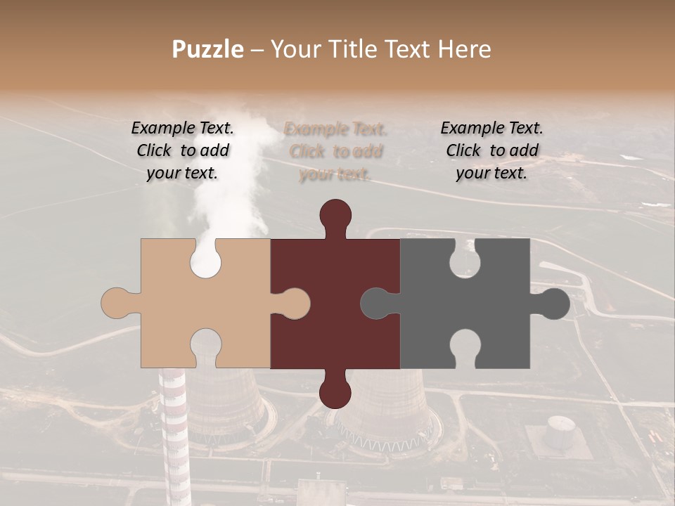 Power Plant And Coal Mine, Aerial View PowerPoint Template