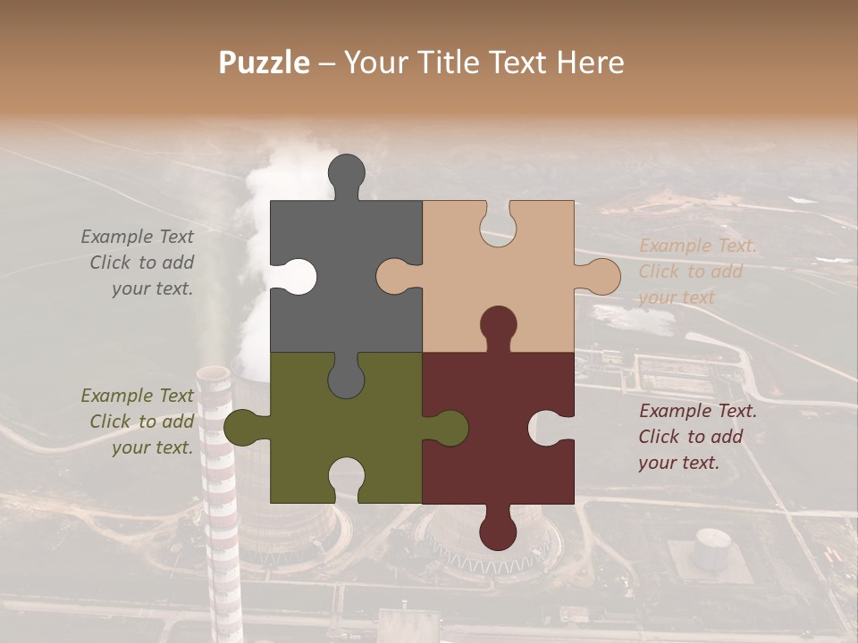 Power Plant And Coal Mine, Aerial View PowerPoint Template