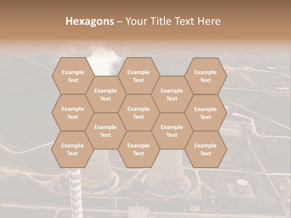Power Plant And Coal Mine, Aerial View PowerPoint Template