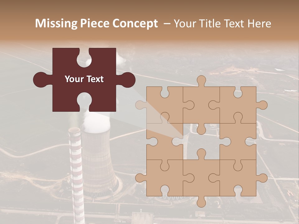 Power Plant And Coal Mine, Aerial View PowerPoint Template