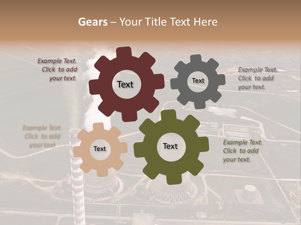 Power Plant And Coal Mine, Aerial View PowerPoint Template