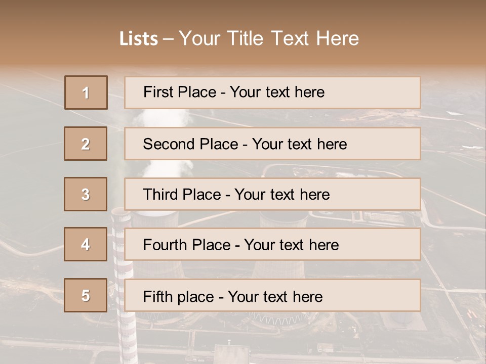 Power Plant And Coal Mine, Aerial View PowerPoint Template