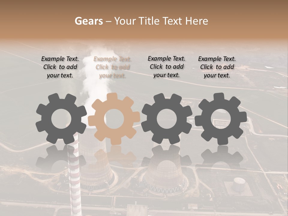 Power Plant And Coal Mine, Aerial View PowerPoint Template