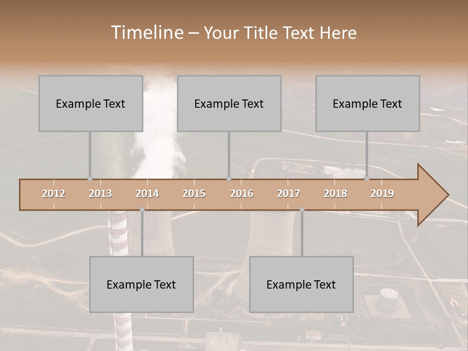 Power Plant And Coal Mine, Aerial View PowerPoint Template