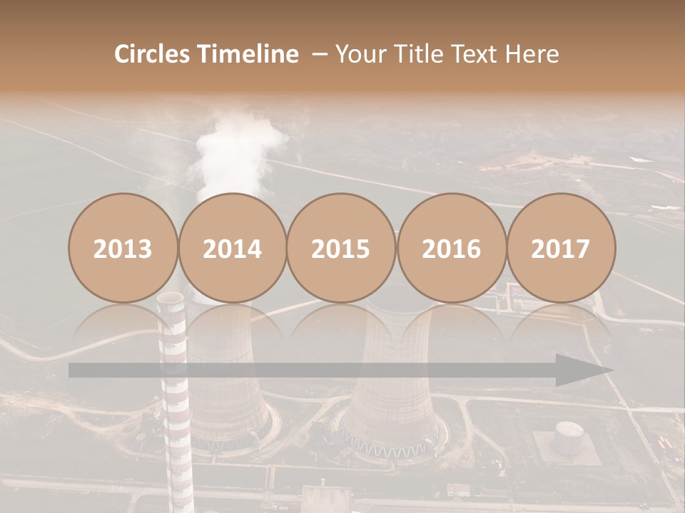 Power Plant And Coal Mine, Aerial View PowerPoint Template