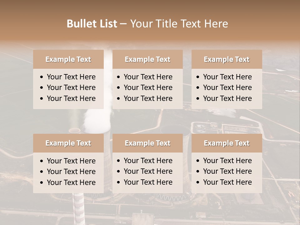 Power Plant And Coal Mine, Aerial View PowerPoint Template