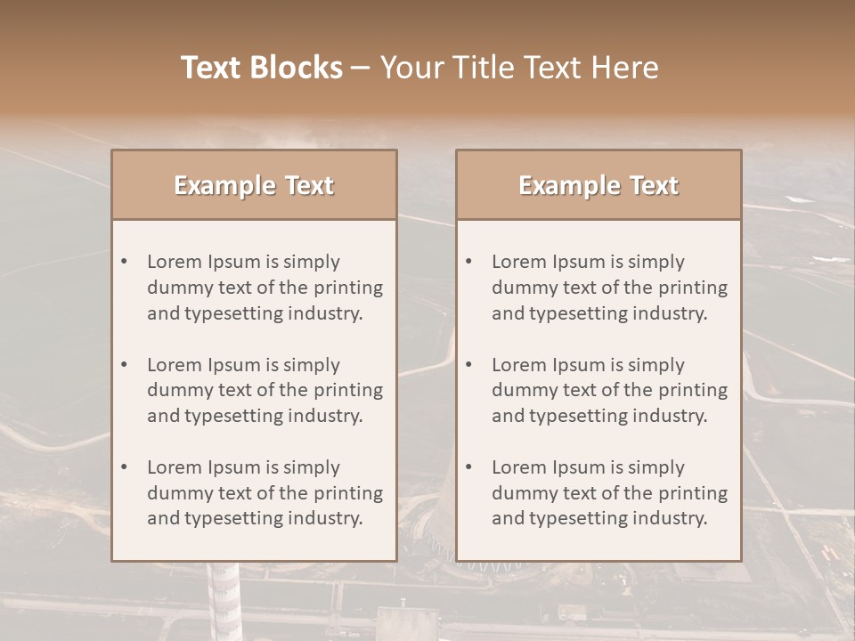 Power Plant And Coal Mine, Aerial View PowerPoint Template