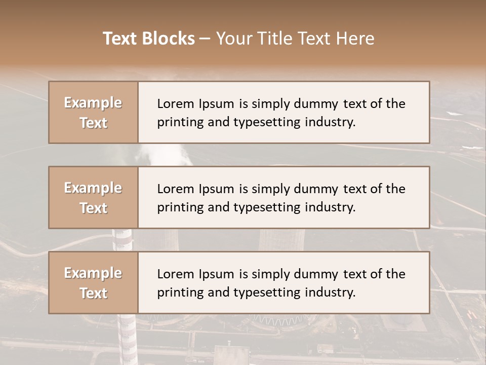 Power Plant And Coal Mine, Aerial View PowerPoint Template