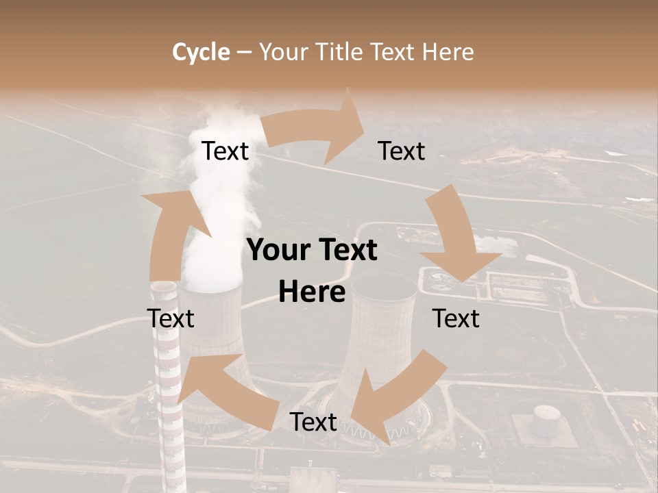 Power Plant And Coal Mine, Aerial View PowerPoint Template