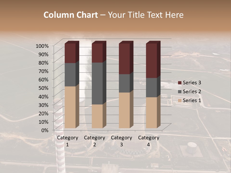 Power Plant And Coal Mine, Aerial View PowerPoint Template