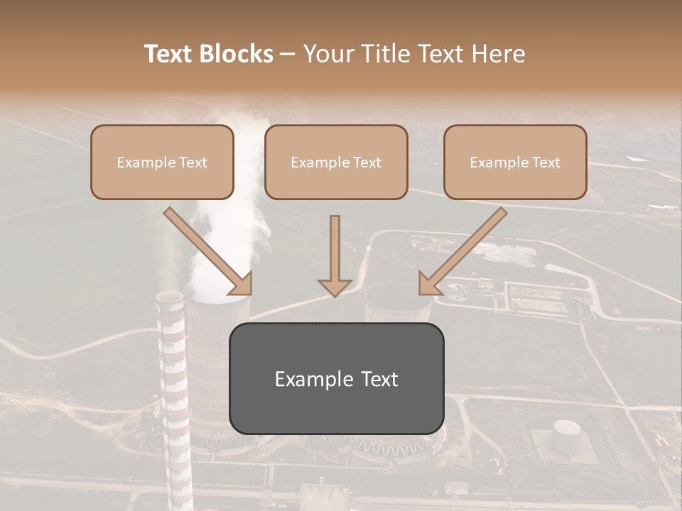 Power Plant And Coal Mine, Aerial View PowerPoint Template