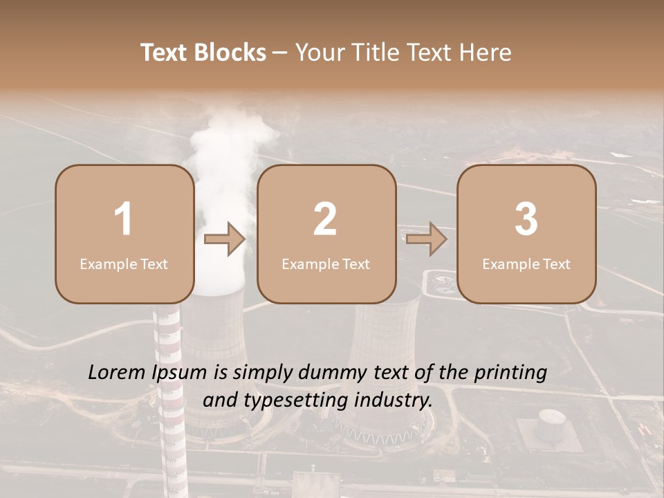 Power Plant And Coal Mine, Aerial View PowerPoint Template