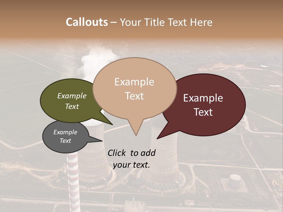 Power Plant And Coal Mine, Aerial View PowerPoint Template