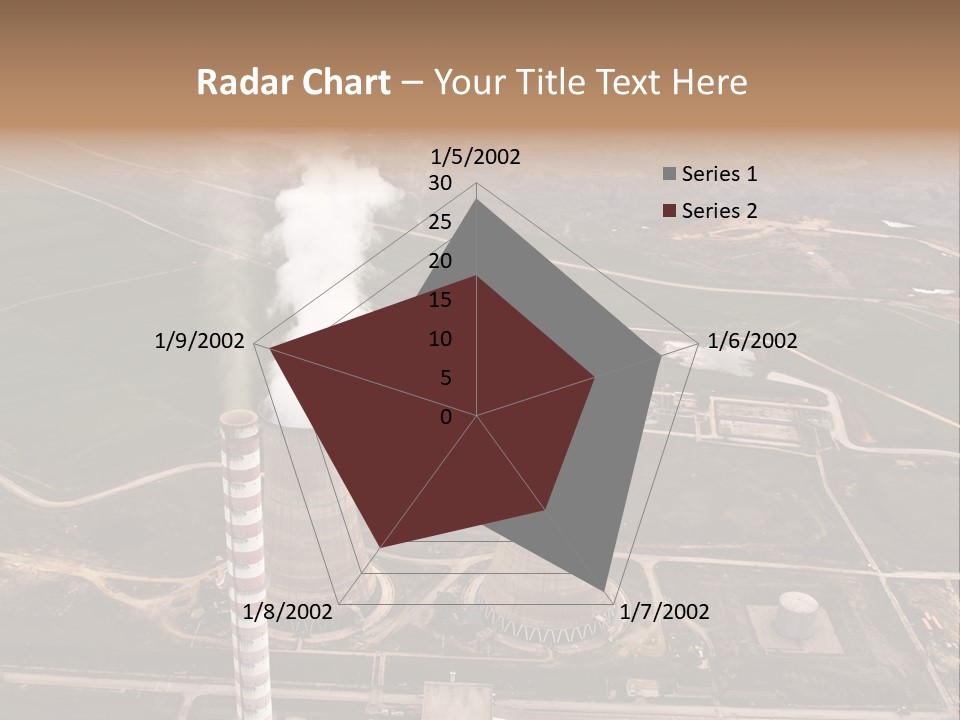 Power Plant And Coal Mine, Aerial View PowerPoint Template