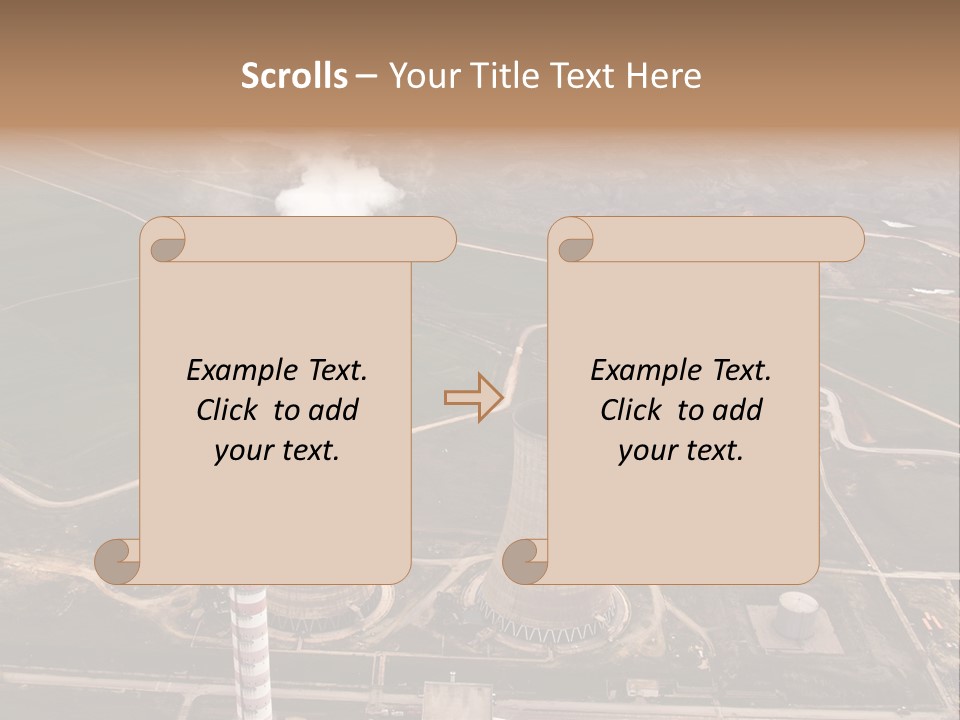 Power Plant And Coal Mine, Aerial View PowerPoint Template