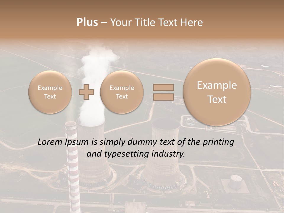 Power Plant And Coal Mine, Aerial View PowerPoint Template